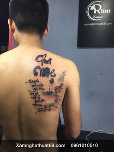 tattoo cha me thu phap