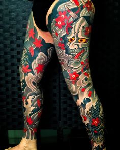 tattoo full chân đẹp