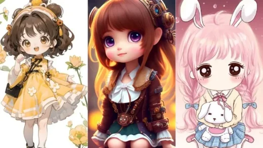 Hinh anime chibi nu cute